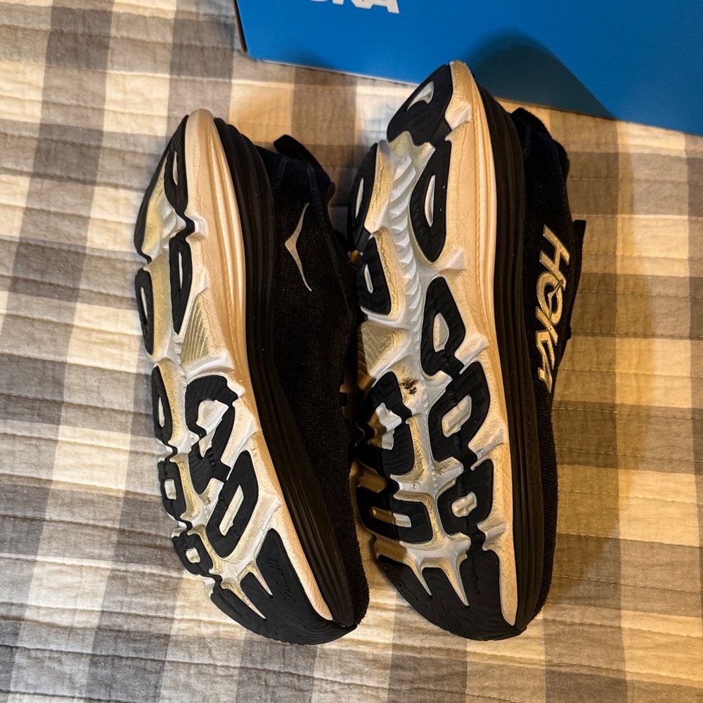 Hoka Black and White Women’s Running Shoes - Picture 2 of 7